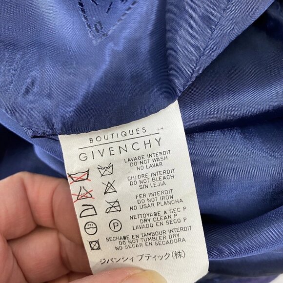 Vintage Givenchy Women’s Wool Twill Pencil Skirt Marine Blue Size 29 - Picture 7 of 16